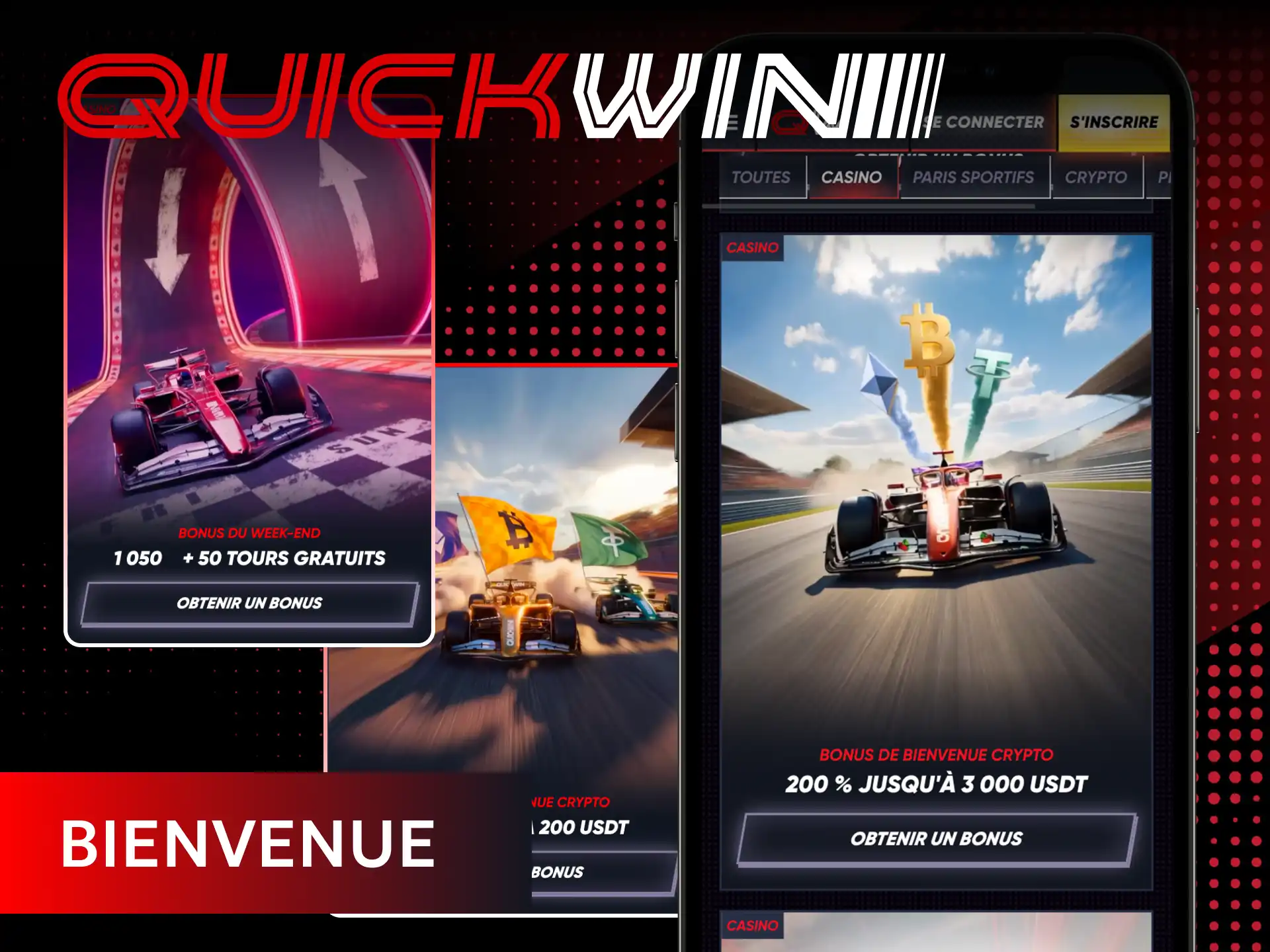 Obtenez votre bonus de bienvenue sur l'application Quickwin.