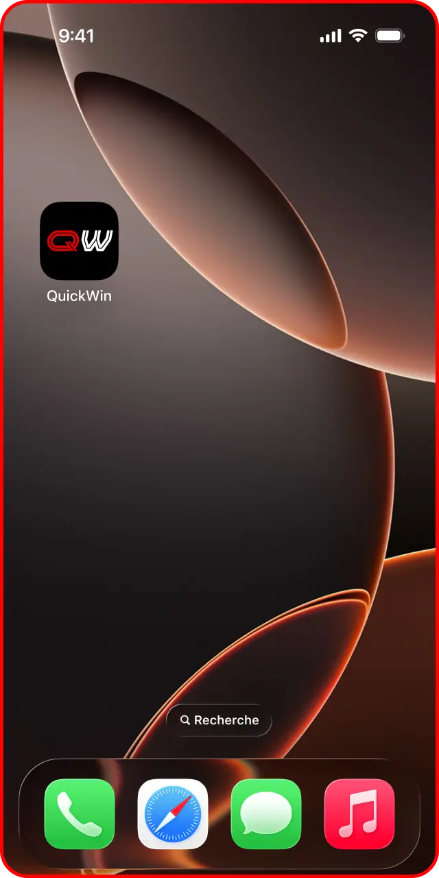 Cliquez sur ajouter à l'écran d'accueil pour installer l'application iOS Quickwin.