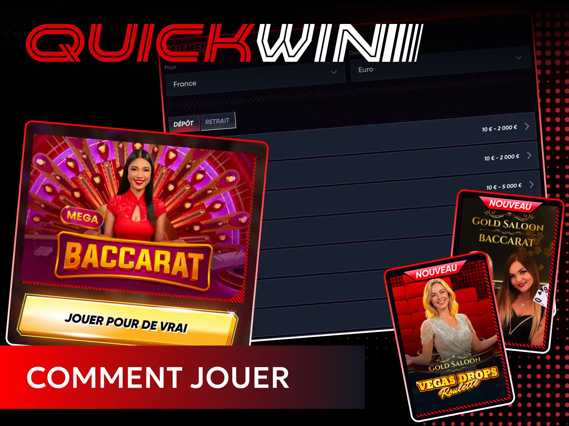 Suivez notre guide complet pour apprendre à jouer aux jeux de casino live sur Quickwin.