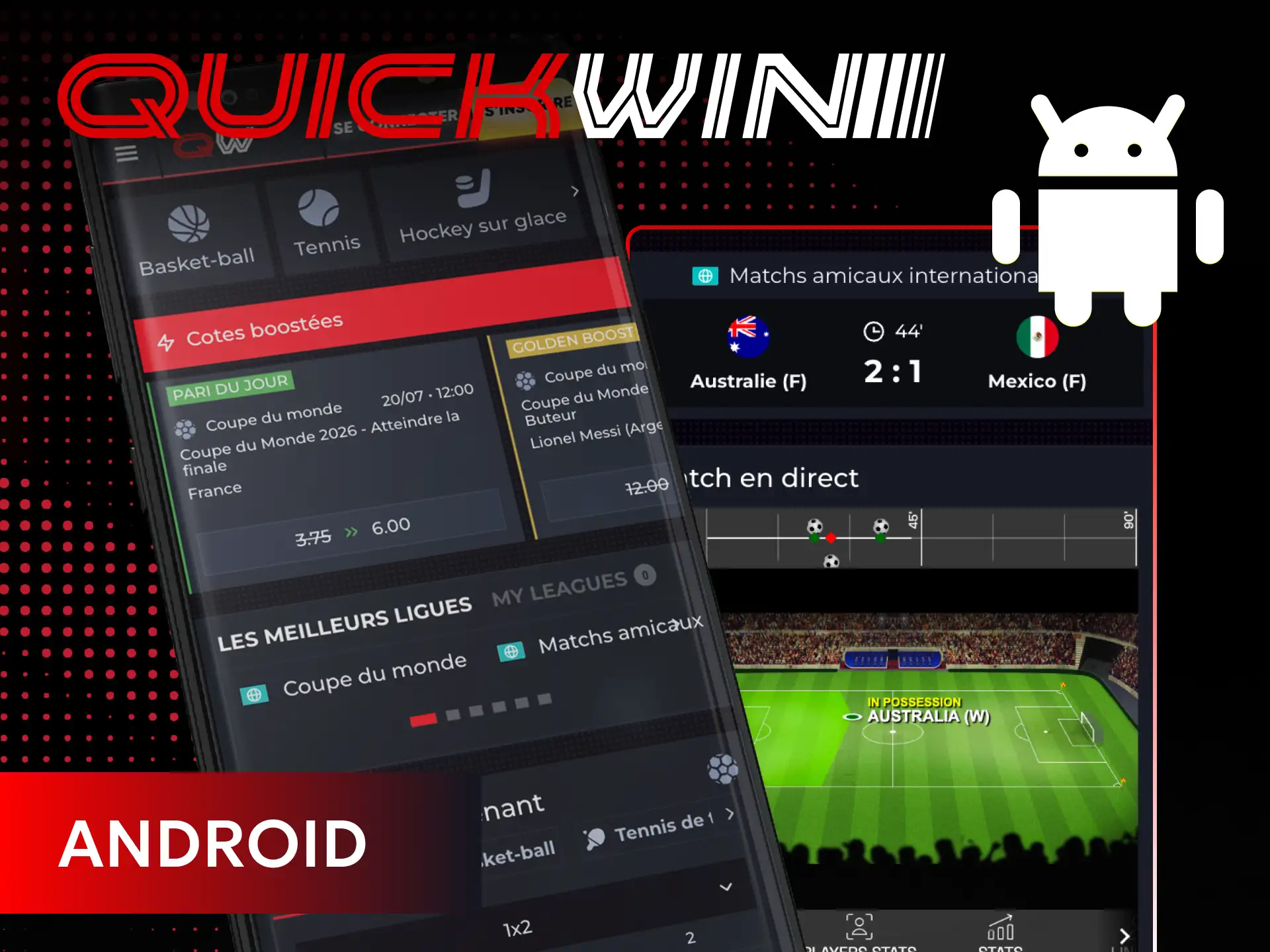Découvrez comment télécharger et installer l'application mobile pour parier sur le sport avec Quickwin.