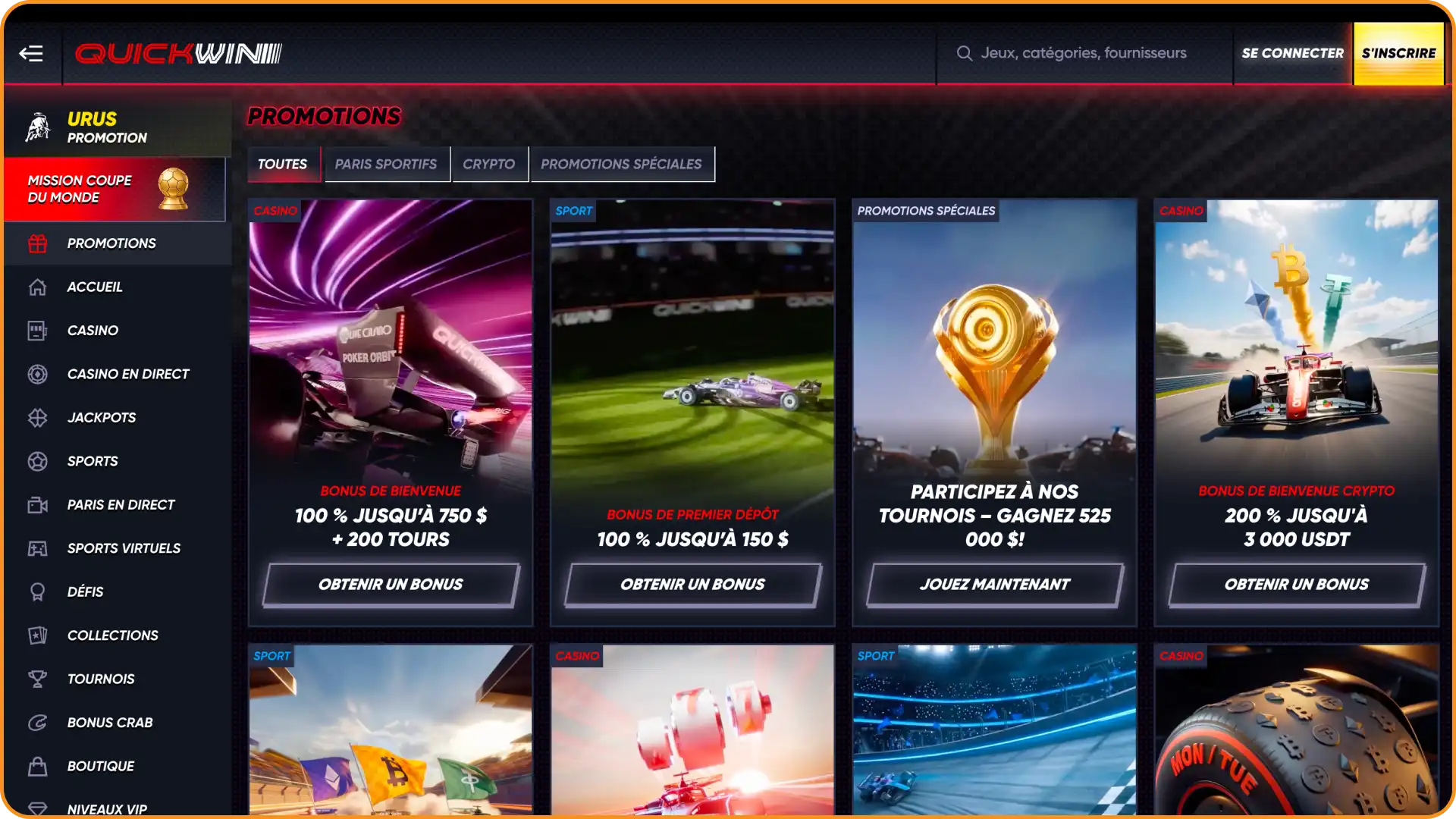 Découvrez les offres disponibles et profitez des promotions exclusives sur le site Quickwin.